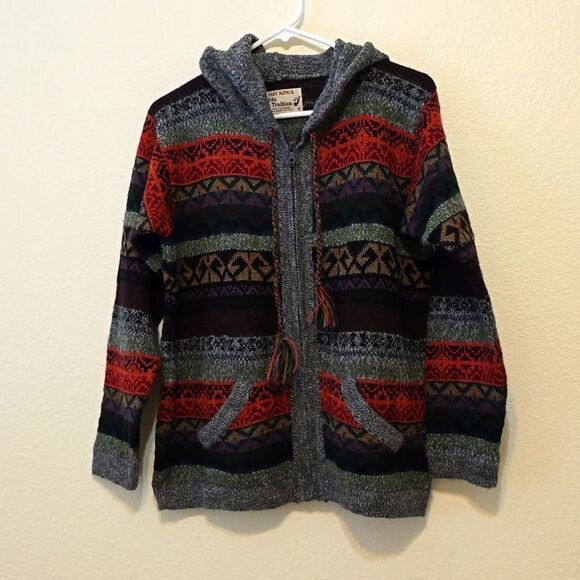 Inka Tradition Baby Alpaca Peruvian hooded sweater, front Zipper small - Picture 1 of 8